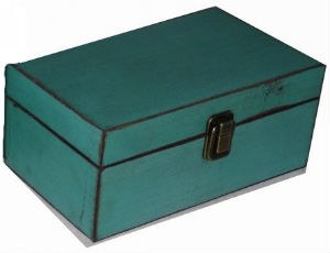 9" Turquoise Wooden Keepsake Box