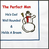 5" Square Perfect Snowman Paper Beverage Napkin