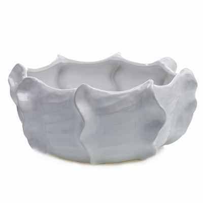 10" White Ceramic Flanges Bowl