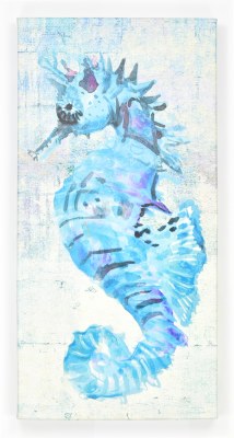 32" x 16" Blue Abstract Seahorse 1 Canvas