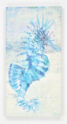 32" x 16" Blue Abstract Seahorse 2 Canvas