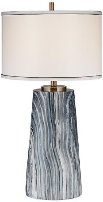 33" Gray Grain Column Lamp