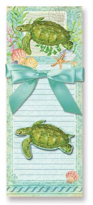 8" Blue and Green Sea Turtle Magnetic Notepad