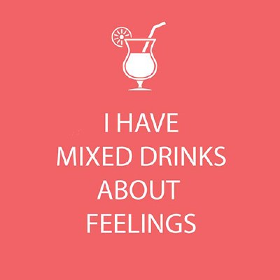 5" Square Pink I Have Mixed Drinks About Feelings Beverage Napkins