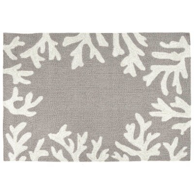 2 ft. x 3 ft. Silver Coral Border Rug