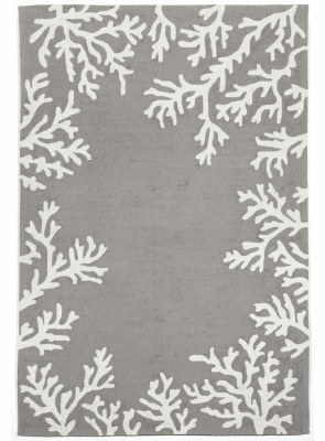 3 ft. 5 in. x 5 ft. 5 in. Silver Coral Border Rug