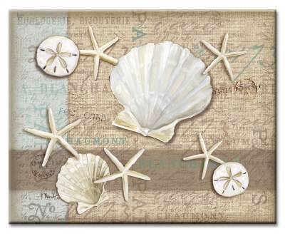 12" x 15" Glass Linen Shells Cutting Board