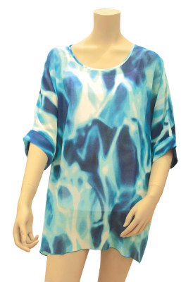34" Large Ocean Celebration Poly-Chiffon Cover Up