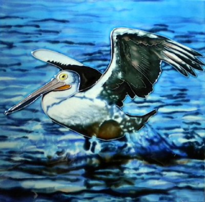 8" Square Pelican Landing in Blue Water Ceramic Tile