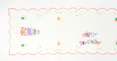 15" x 72" Multicolor Happy Birthday Table Runner