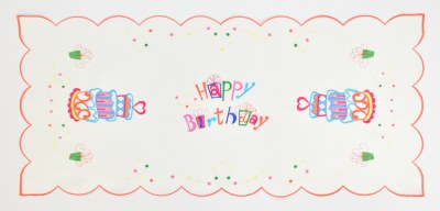 15" x 36" Multicolor Happy Birthday Table Runner