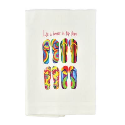 27" x 16" Life is Better in Flip Flops Kitchen Towel