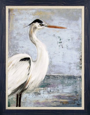 48" x 37" Great Blue Heron 1 Gel Textured Print with No Glass