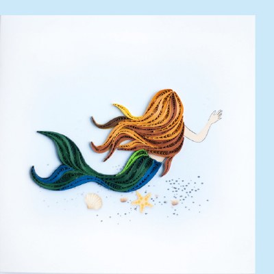 6" x 6" Quilling Mermaid Greeting Card