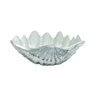 12" Silver & Pearl Aluminum Clam Bowl