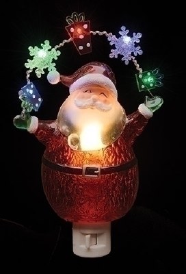 8" LED Santa Claus with Garland Night Light