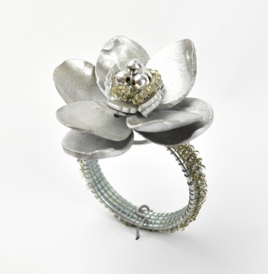 3" Silver Shell Flower Napkin Ring