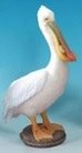 19" White Pelican with Fish Figurine