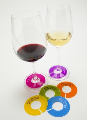 Set of 6 Glasswhere Slogans Wine Glass Markers