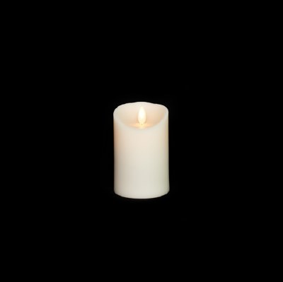 3" x 4.75" LED Moving Flame Ivory Pillar Candle