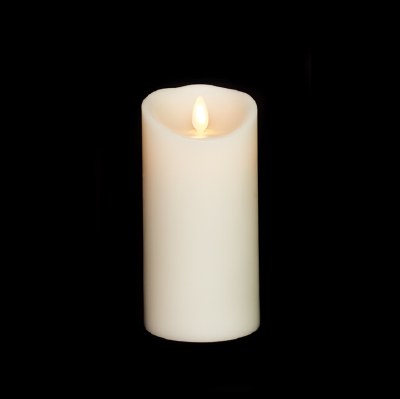 3" x 6" LED Moving Flame Ivory Pillar Candle