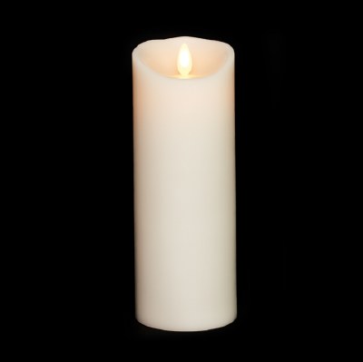 3" x 8" LED Moving Flame Ivory Pillar Candle