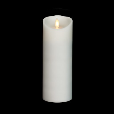 3" x 8" LED Moving Flame White Pillar Candle