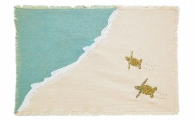 13" x 19" Sea Turtle Hatchlings Embroidered Placemat