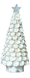 8" White & Silver Shell Christmas Tree Ornament