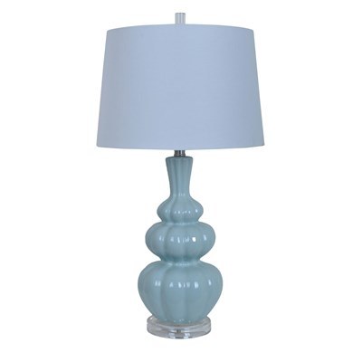 29" Light Blue Ceramic Gourd Lamp