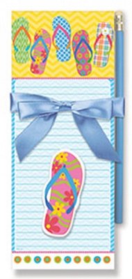 8" Multicolor Flip Flop Parade Magnetic Note Pad Set