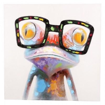 40" x 40" Hipster Froggy Canvas