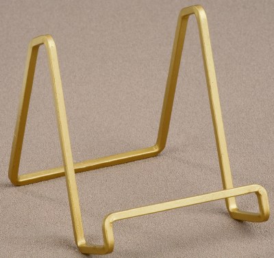 4" Square Gold Metal Wire Plate Stand