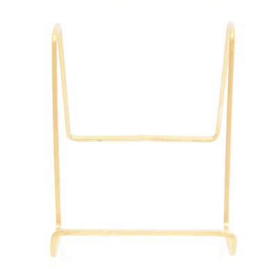 6" Square Gold Metal Wire Plate Stand
