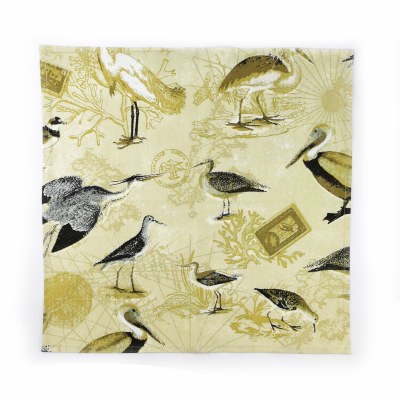 18" Square Tan Marshland Birds Cloth Napkin