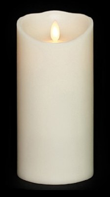 4" x 7" Ivory LED Lit Moving Flame Pillar
