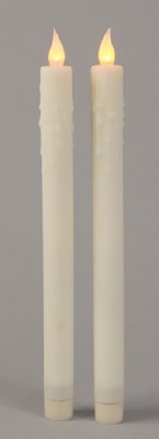 11" Set of 2 Bisque LED Taper Candles