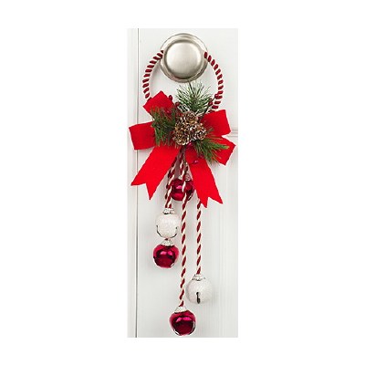 14" Red and White Ring Shaped Door Hanger
