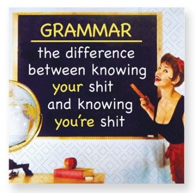 5" Square Grammar The Difference Beverage Napkins