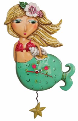 17" Green Shelly the Mermaid Clock