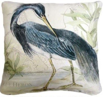 18" X 18" Outdoor Heron On the Shore Pillow