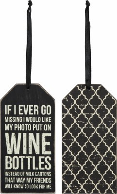 6" x 3" Put My Photo on Wine Bottles Bottle Tag