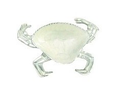 11" Silver and White Crab Dish