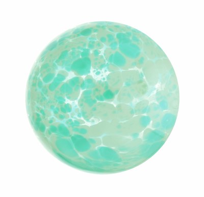 4" Aqua Multicolor Spots Blown Glass Orb