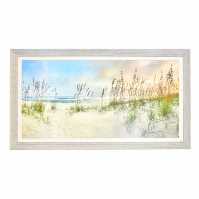 30" x 54" Sea Oat Dunes Framed Gel Textured Print with No Glass