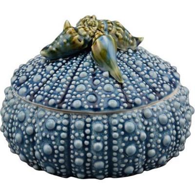 8" Ceramic Blue Urchin Box