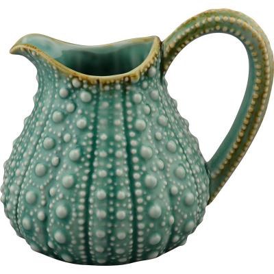 8" Ceramic Turquoise Urchin Pitcher