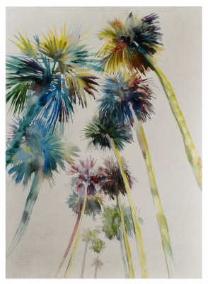 32" x 24" Seven Multicolor Palms Canvas