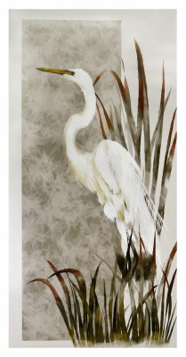 40" x 20" White Marsh Egret Canvas