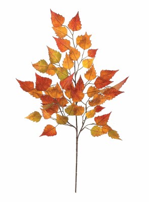 26" Orange Artifical Fall Birch Leaf Branch Spray Fall and Thanksgiving Decoration